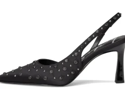 Circus NY by Sam Edelman Tallie Slingback Shoes Black Satin Hot