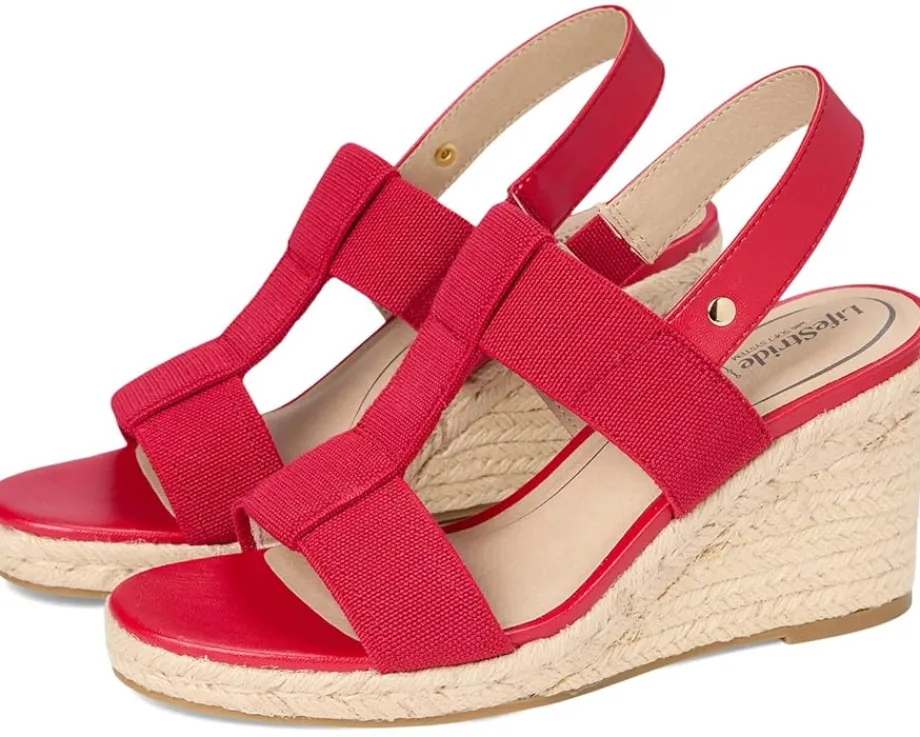 LifeStride Tallulah Fire Red Faux Leather Best