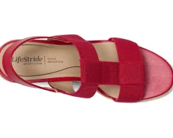 LifeStride Tallulah Fire Red Faux Leather Best