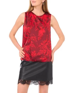 Women Vince Camuto Tank w/ Draped Neck and Center Front Pleat