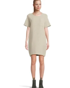 Toad&Co Tate Double Weave Short Sleeve Dress Salt Best