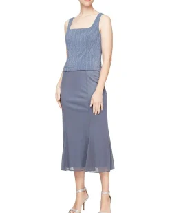 Women Alex Evenings Tea Length Jacket Dress