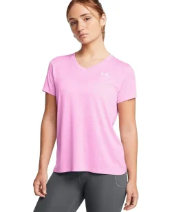 Women Under Armour Tech Short Sleeve V-Neck Twist