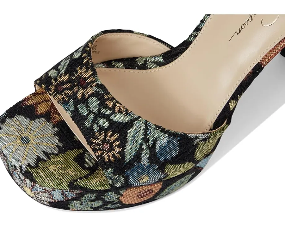 Jessica Simpson Telxia Ankle Strap Platform Sandals Black Multi Discount