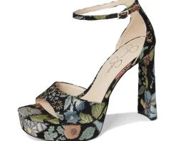 Jessica Simpson Telxia Ankle Strap Platform Sandals Black Multi Discount