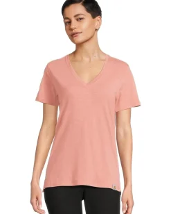 Carhartt TENCEL ™ Fiber Series Relaxed Fit Short-Sleeve Vneck T-Shirt Rose Tint Slub Hot