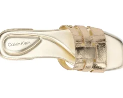 Calvin Klein Tessie Gold Leather Discount
