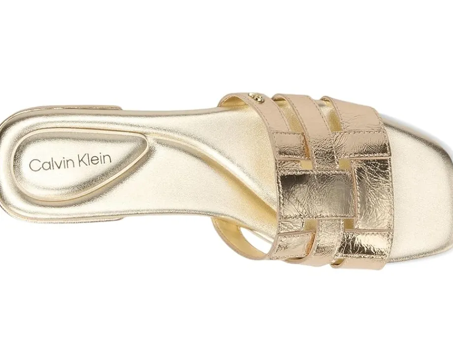 Calvin Klein Tessie Gold Leather Discount
