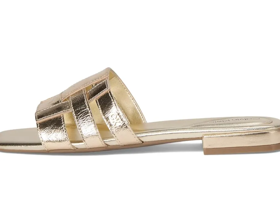 Calvin Klein Tessie Gold Leather Discount