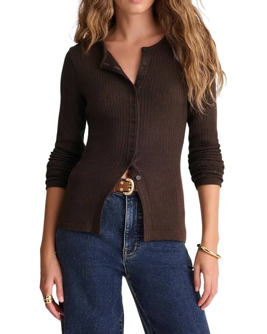 Women Madewell Texture Mock Neck Cardigan