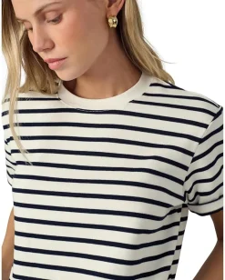 Joe's Jeans The Boxy Tee Milk/Navy Stripe Discount