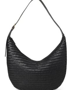 Madewell The Essential Curve Shoulder Bag in Handwoven Leather True Black Best