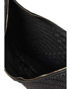 Madewell The Essential Curve Shoulder Bag in Handwoven Leather True Black Best