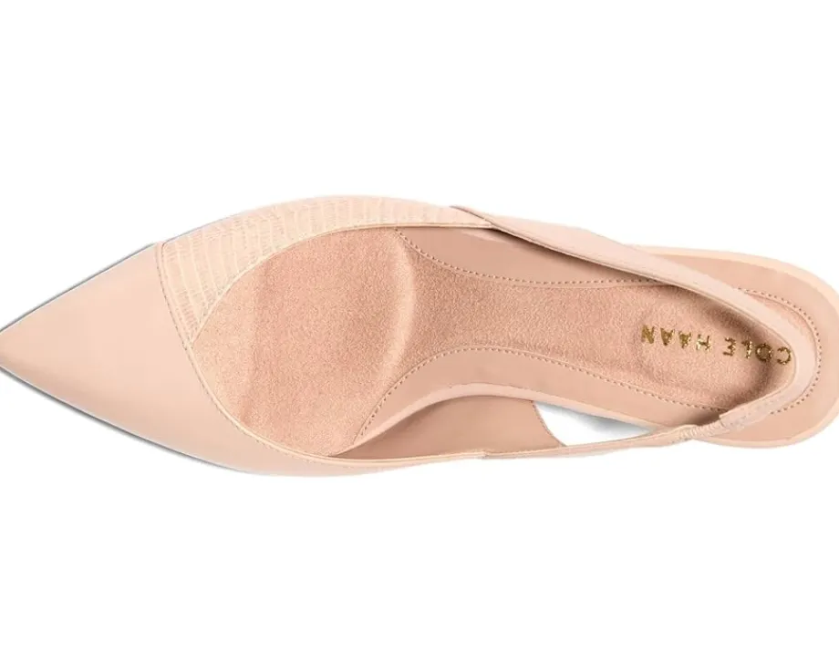 Cole Haan The Go-To Slingback Pump 65MM Porcelain Leather/Lizard Print Leather Hot