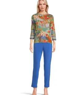 Johnny Was The Janie Favorite 3/4 Sleeve Crew Neck Tee Asteria Best