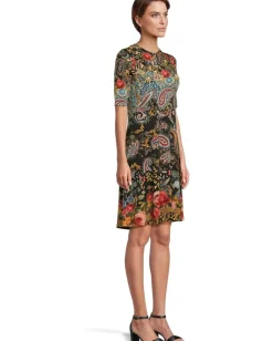 Johnny Was The Janie Favorite Elbow Sleeve Mock Neck Dress Leto Hot