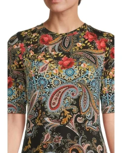 Johnny Was The Janie Favorite Elbow Sleeve Mock Neck Dress Leto Hot