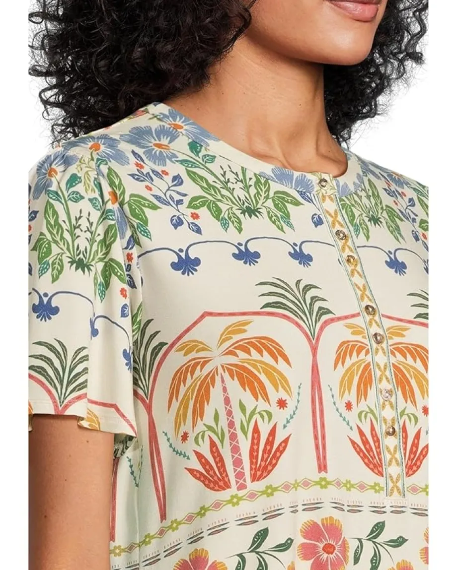 Women Johnny Was The Janie Favorite Flutter Sleeve Henley Tee