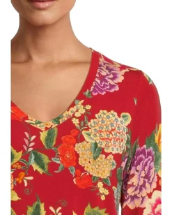 Women Johnny Was The Janie Favorite Long Sleeve V-Neck Fitted Tee