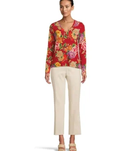 Women Johnny Was The Janie Favorite Long Sleeve V-Neck Fitted Tee