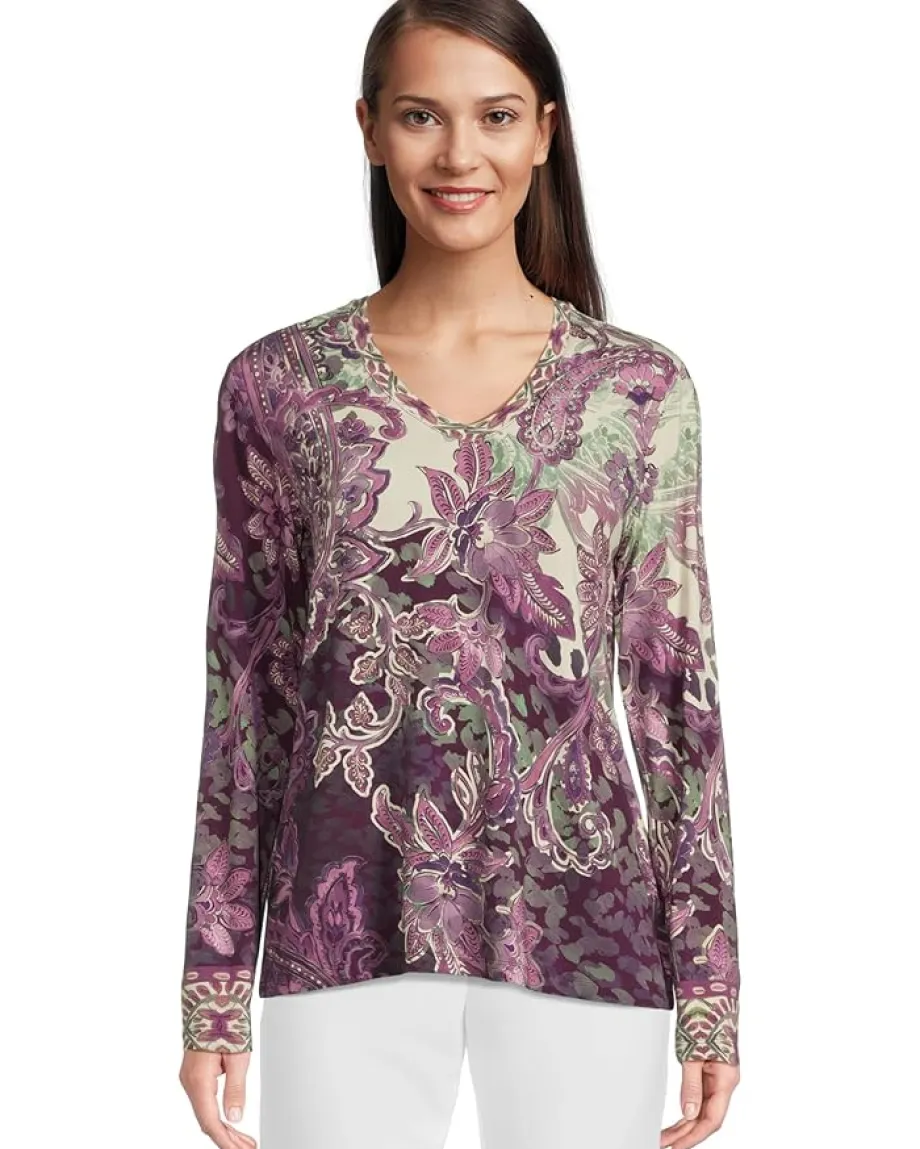 Johnny Was The Janie Favorite Long Sleeve V-Neck Tee Anzio Online