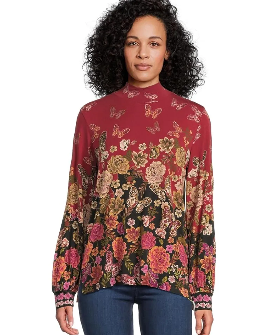 Johnny Was The Janie Favorite Puff Sleeve Mock Neck- Karie New