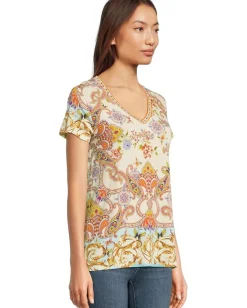 Women Johnny Was The Janie Favorite Short Sleeve V-Neck Tee