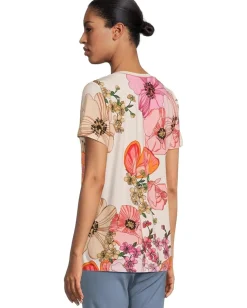 Johnny Was The Janie Favorite Short Sleeve Henley Tee Rosabelia Discount