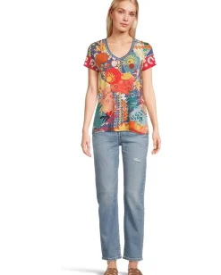 Women Johnny Was The Janie Favorite Short Sleeve V-Neck Tee