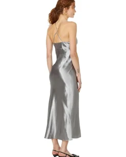 Madewell The Layton Midi Slip Dress Metallic Recycled Satin Discount
