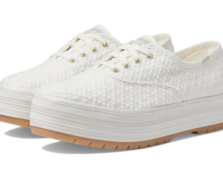 Keds The Platform Lug Lace Up White Eyelet Discount