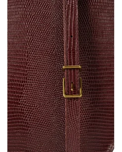 Madewell The Toggle Crossbody Bag in Lizard-Stamped Leather Dark Cabernet Outlet