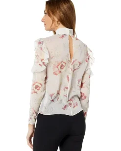 Ted Baker Thellma Twist Neck Detail Top Ivory Hot