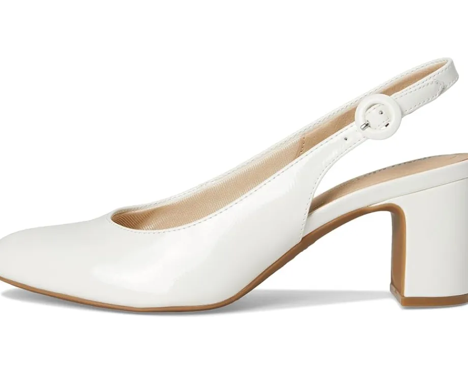 LifeStride Tia Slingback Shoes White Patent Discount