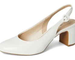 LifeStride Tia Slingback Shoes White Patent Discount