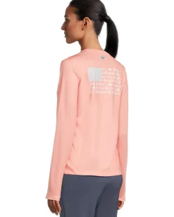 Columbia Tidal Tee™ PFG Fish Flag Long Sleeve Shirt Tiki Pink/Fish and Friends Flag Hot