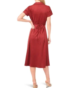 Women Vince Camuto Tie Back Button Down Midi Dress