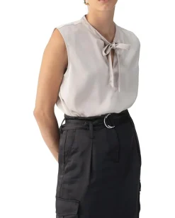 Women Sanctuary Tie Neck Satin Shell