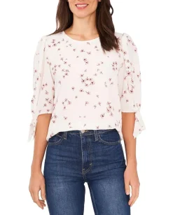 CeCe Tie Sleeve Blouse Soft Ecru Sale