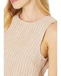 Women Madewell Tie-Back Scoopneck Top in Striped 100% Linen
