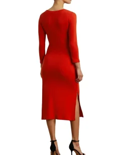 Women Lauren Ralph Lauren Tie-Front Cotton-Blend Crewneck Dress