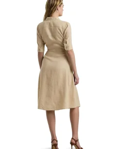 Lauren Ralph Lauren Tie-Front Linen Shirtdress Explorer Sand Online