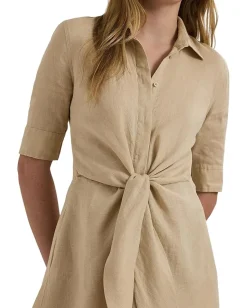 Lauren Ralph Lauren Tie-Front Linen Shirtdress Explorer Sand Online