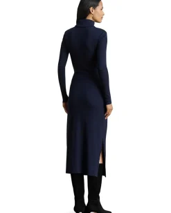 Women Lauren Ralph Lauren Tie-Front Turtleneck Dress
