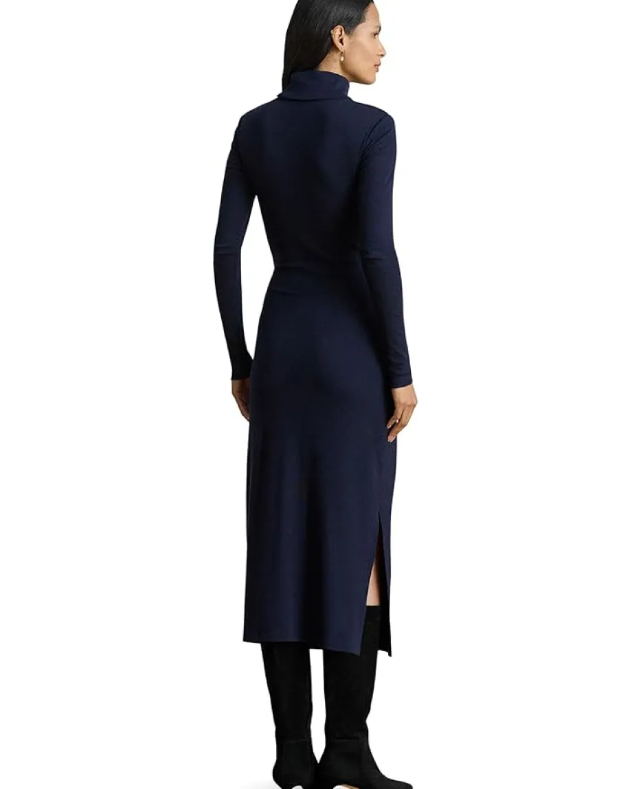Women Lauren Ralph Lauren Tie-Front Turtleneck Dress