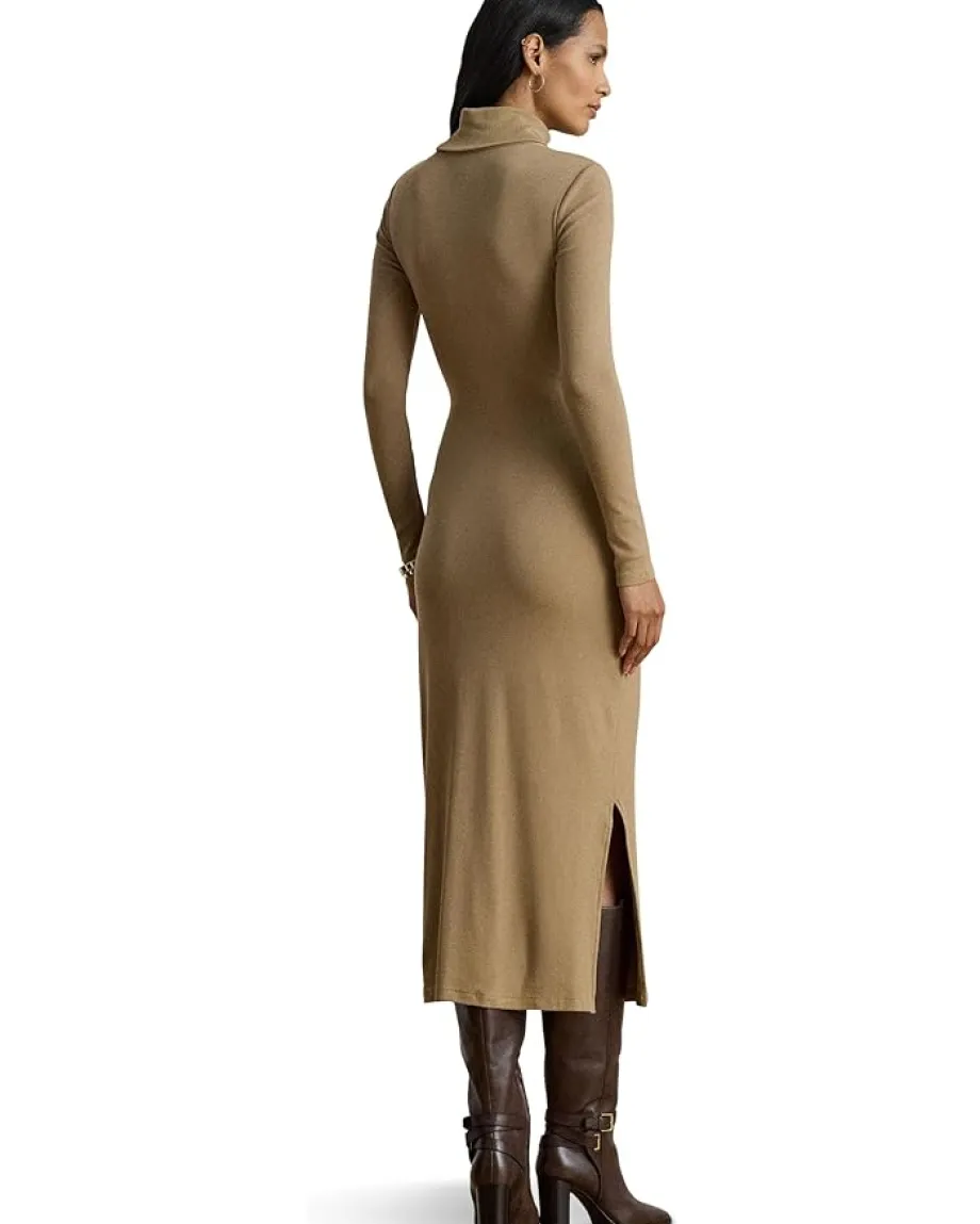 Women Lauren Ralph Lauren Tie-Front Turtleneck Dress