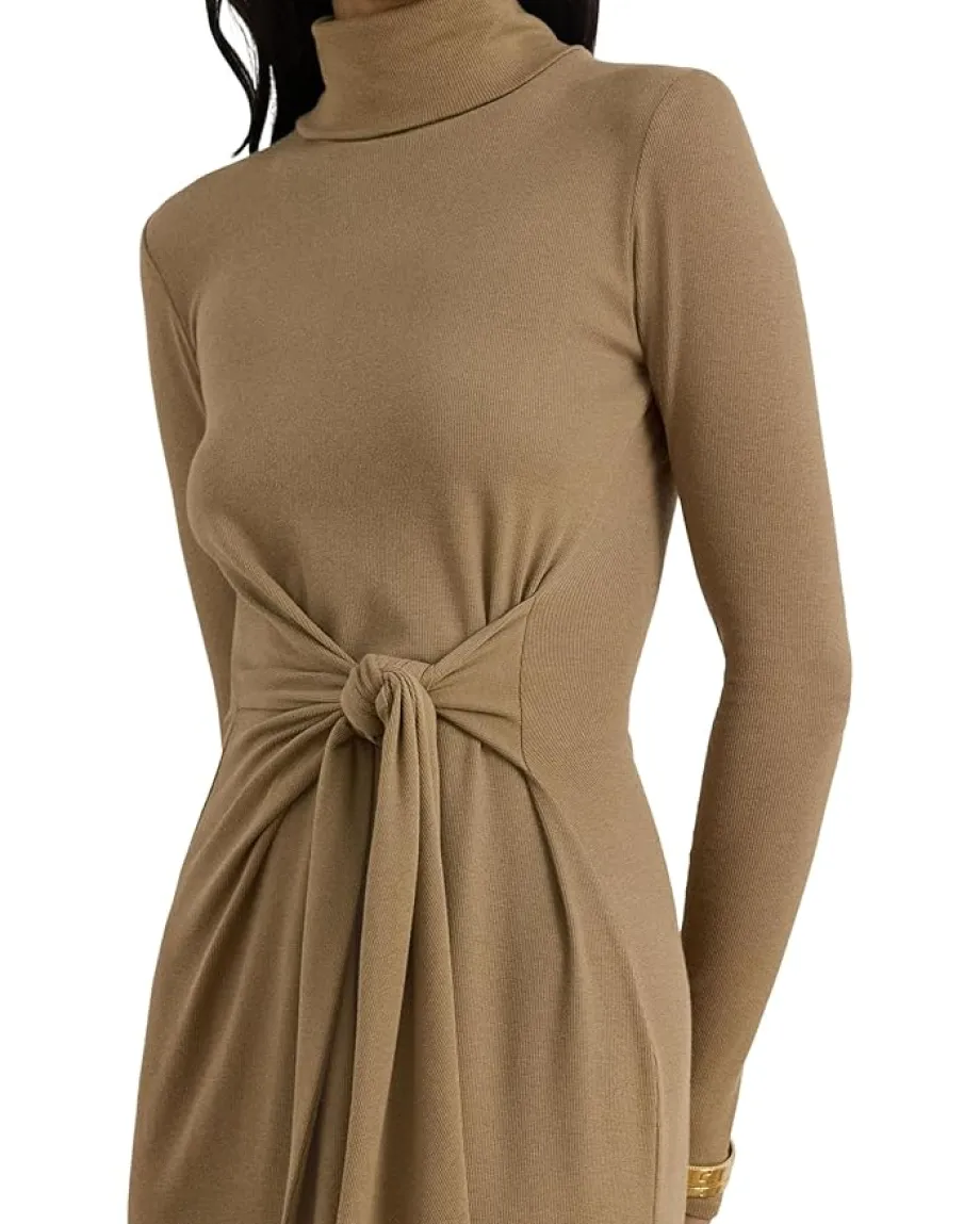 Women Lauren Ralph Lauren Tie-Front Turtleneck Dress