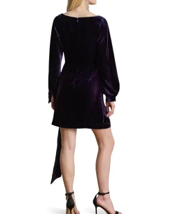 Women Lauren Ralph Lauren Tie-Front Velvet Cocktail Dress