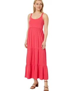 NIC+ZOE Tiered Maxi Dress Poppy Hot