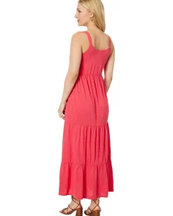 NIC+ZOE Tiered Maxi Dress Poppy Hot